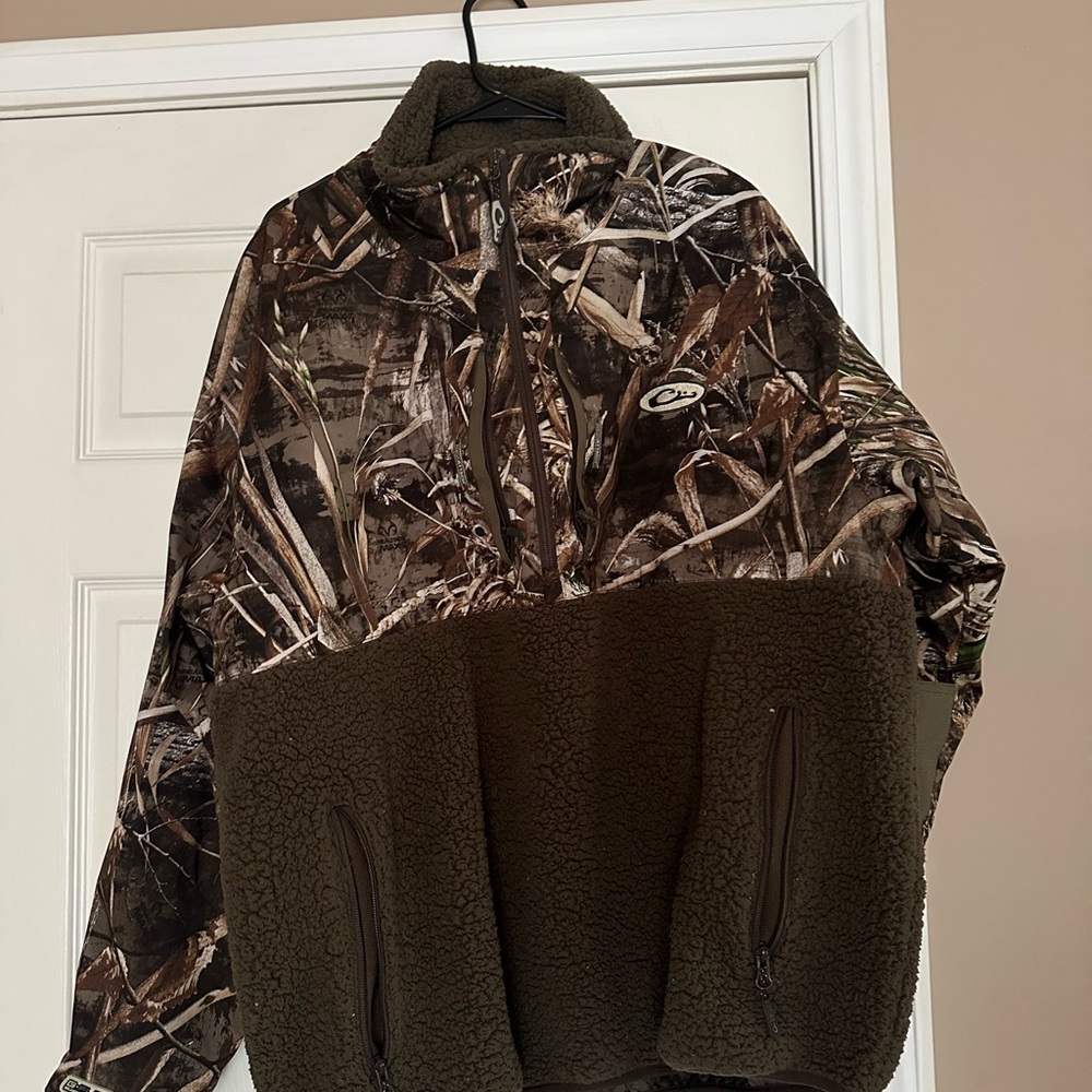 Drake Camo and Olive Fleece Pullover